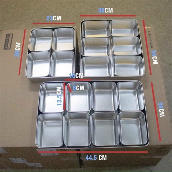 Sét 8 khay inox đựng topping
