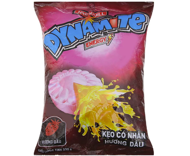 Kẹo Dynamite Tăng Lực Nhân Dâu Gói 330g