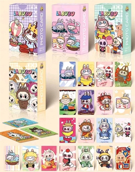 Hộp Photo Card Labubu ánh kim, 55c 📌 Sỉ 9.5k/h, Sll-9k