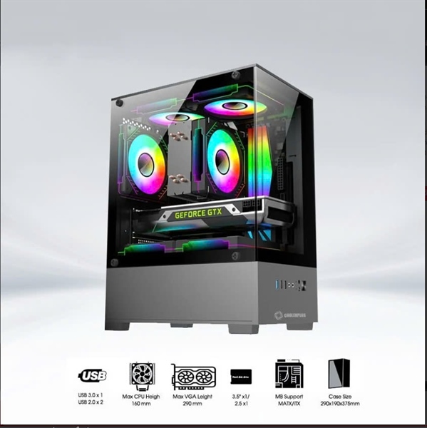 CASE COOLERPLUS CPC EX32B (ĐEN) No Fan
