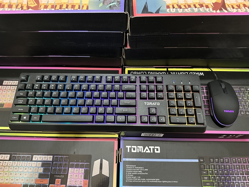 COMBO PHÍM CHUỘT LED TOMATO S100 ( ĐEN)