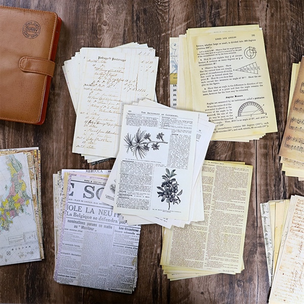 Giấy Retro Trang sách cũ Trang trí cổ điển
