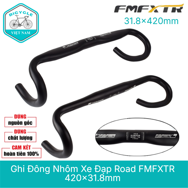 Ghi Đông Cong Xe Đạp Road Nhôm FMFXTR 420x31.8mm – Siêu Nhẹ, Bền Bỉ, Cho Xe Đua Road Bike