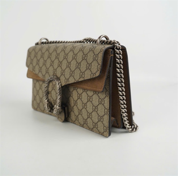 Túi GG đàu rồng nâu xám 26cm KG+