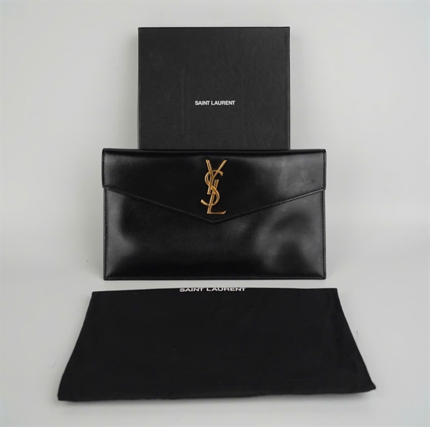 Túi YSL logo vàng nền đen size 28 KG+