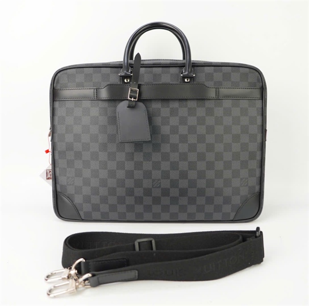 Túi LV ô vuông xanh đen TB+