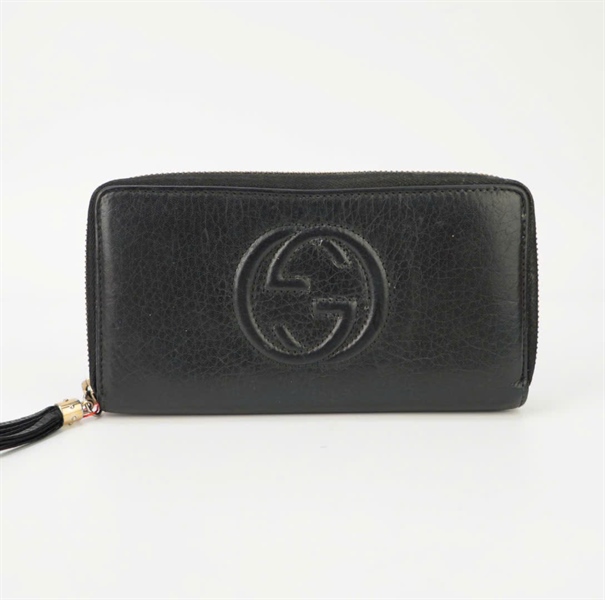 Ví GG đen logo khóa kéo KG+