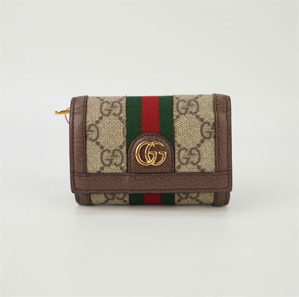 Ví GG gập 3 nâu phối dây màu KG+