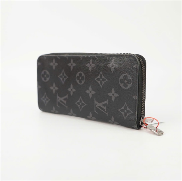 Ví LV hoa đen khóa kéo KG+