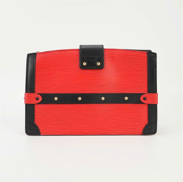 Túi LV vân đỏ phối viền đen KG+