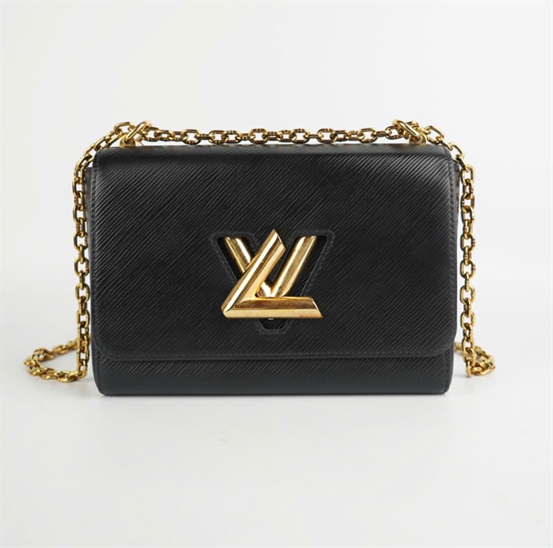 Túi LV Twist vân đen khóa vàng 24cm KG+