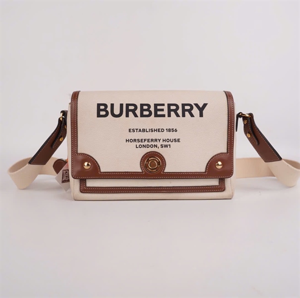 Túi BBR trắng viền nâu 24cm KG+