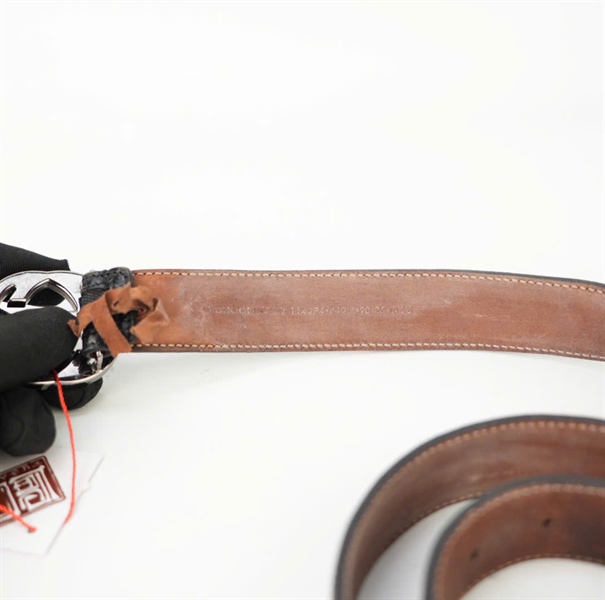 Thắt lưng GG màu đen viền da KG+