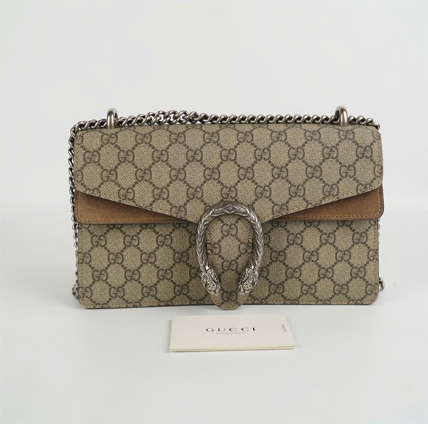 Túi GG đàu rồng nâu xám 26cm KG+