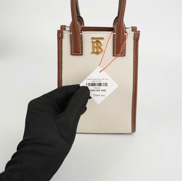 Túi BBR trắng viền nâu size 12 KG+