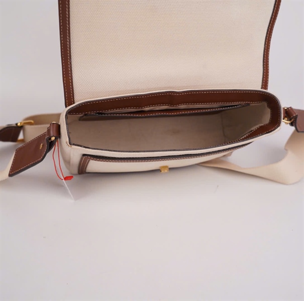 Túi BBR trắng viền nâu 24cm KG+