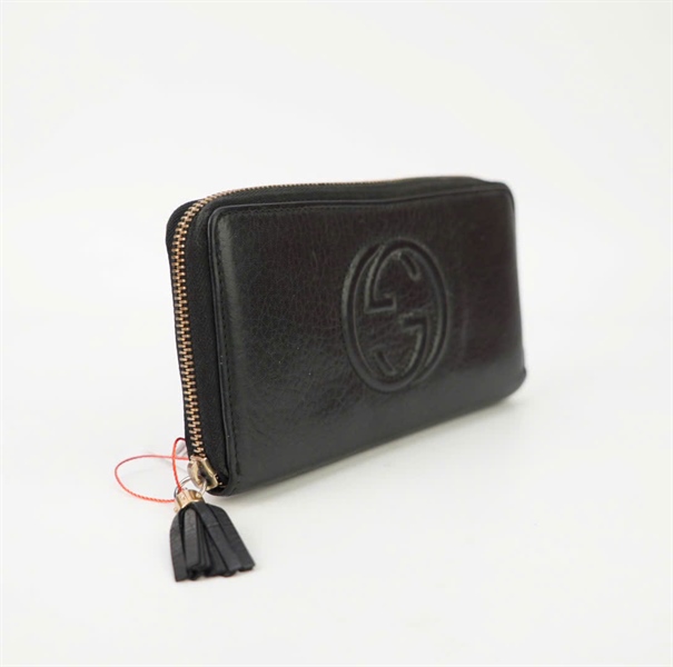 Ví GG đen logo khóa kéo KG+