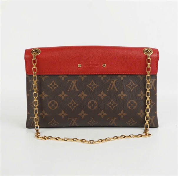 Túi LV hoa nâu nắp đỏ 24cm KG+