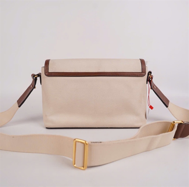 Túi BBR trắng viền nâu 24cm KG+