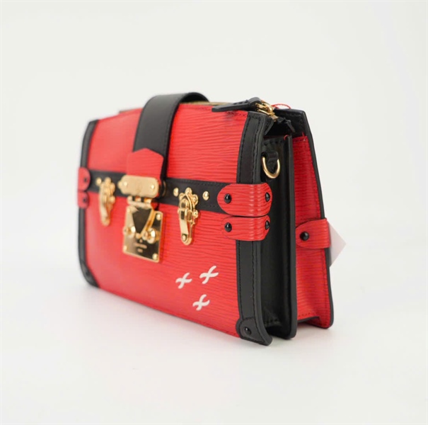 Túi LV vân đỏ phối viền đen KG+