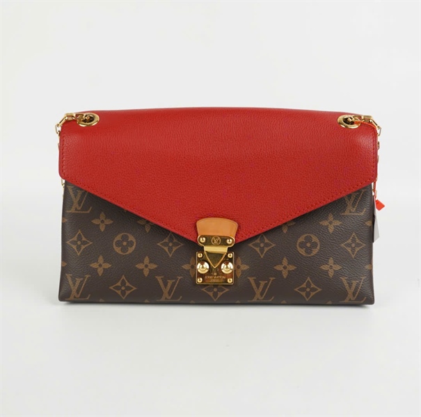 Túi LV hoa nâu nắp đỏ 24cm KG+