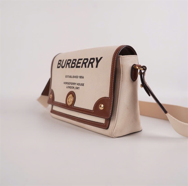 Túi BBR trắng viền nâu 24cm KG+