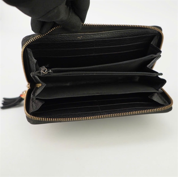 Ví GG đen logo khóa kéo KG+