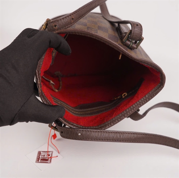 Túi LV tote ô vuông nâu lòng đỏ 22cm KG+