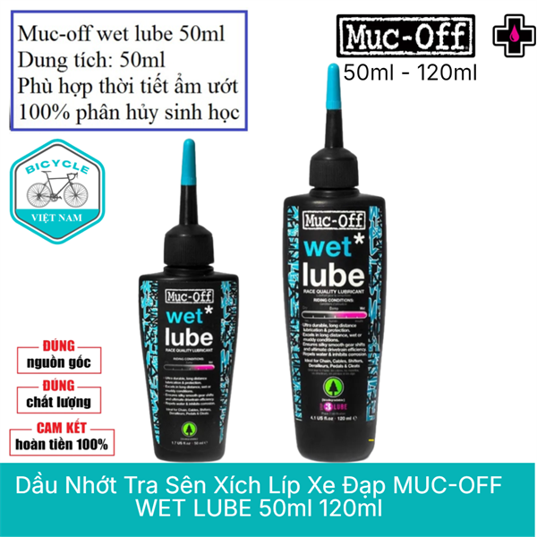 Dầu Nhớt Tra Sên Xích Líp Xe Đạp MUC-OFF Wet Weather Lube 50ml / 120ml – Chính Hãng, Chống Nước