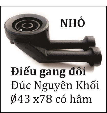 Điếu Gang Đôi Nhỏ 43x78 Nguyên Khối