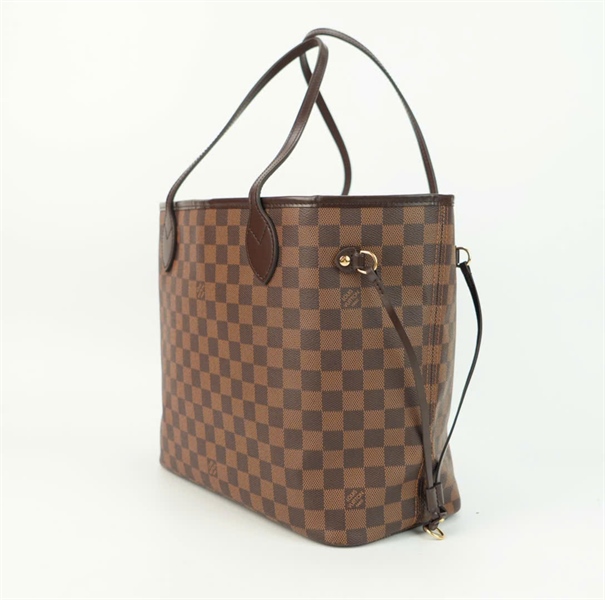 Túi LV neverfull ô vuông lòng hồng kèm ví +