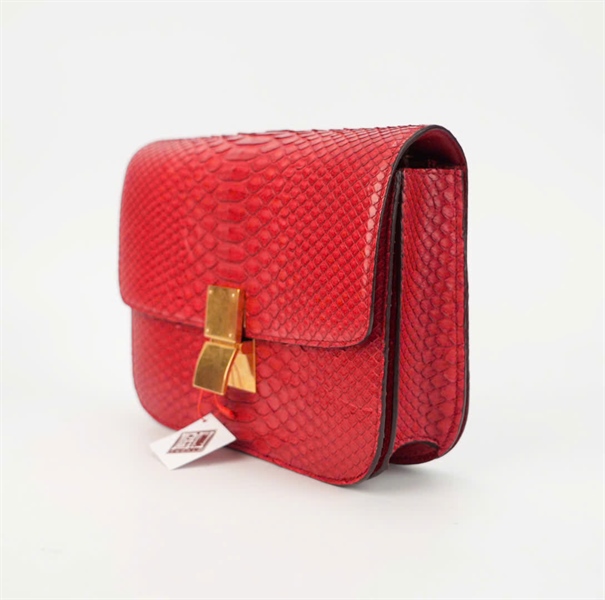 Túi Celine Classic Box da trăn màu đỏ size 22 +