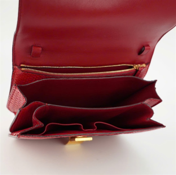 Túi Celine Classic Box da trăn màu đỏ size 22 +