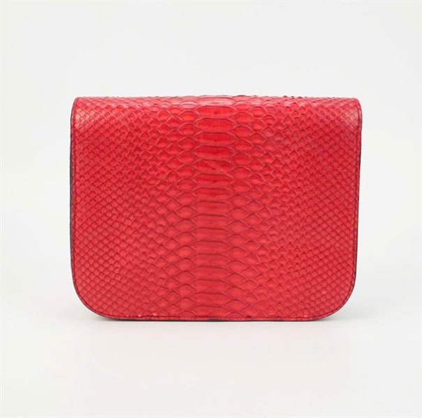 Túi Celine Classic Box da trăn màu đỏ size 22 +