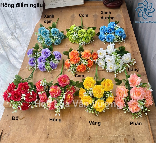 Hồng điểm ngâu - Hoa cành ngắn - Hoa Lụa Vân Vượng
