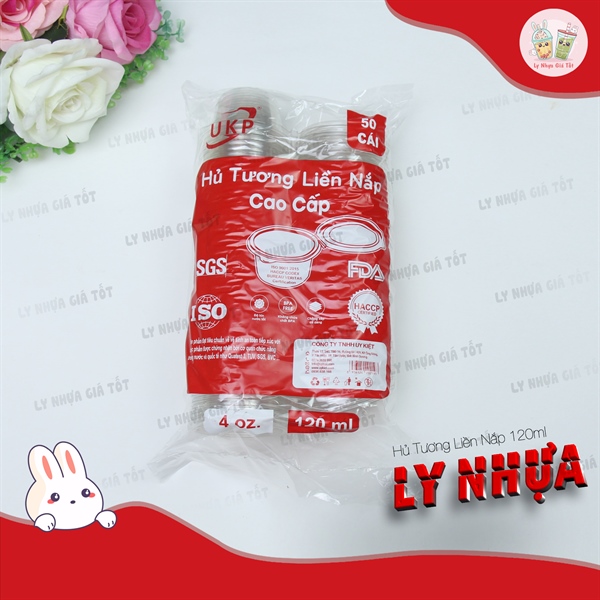 Hủ tương liền nắp PET 74-4oz (T)