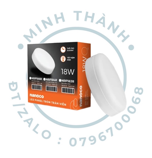 Nổi tròn tràn viền 18W Nanoco