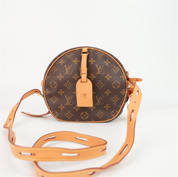 Túi LV hoa nâu tròn phối túi da size 20++