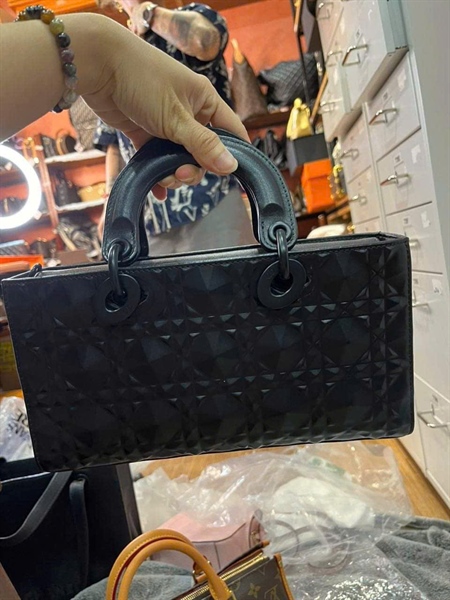 Túi Dior Joy kim cương đen sz 26cm KG+