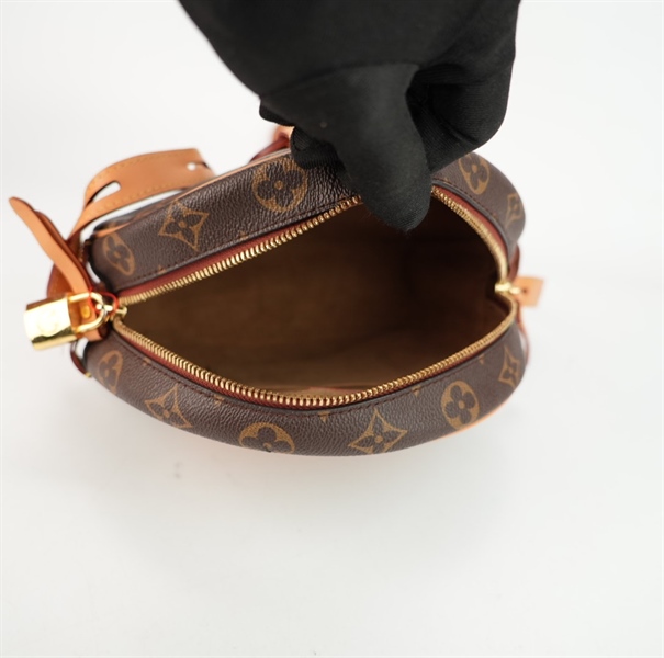 Túi LV hoa nâu tròn phối túi da size 20++