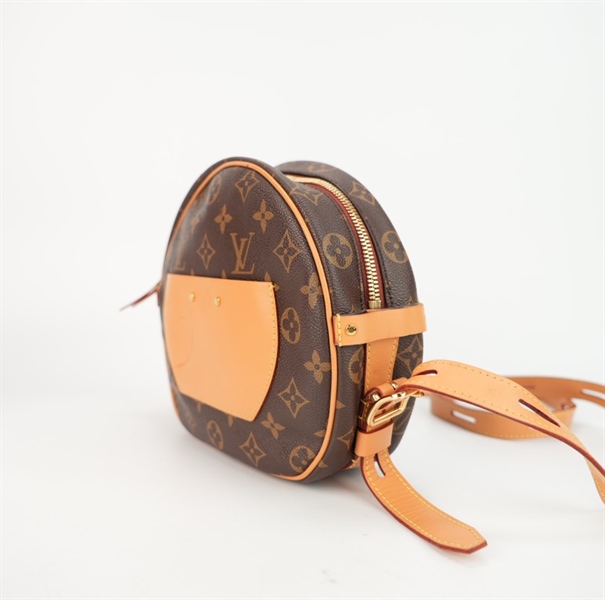 Túi LV hoa nâu tròn phối túi da size 20++