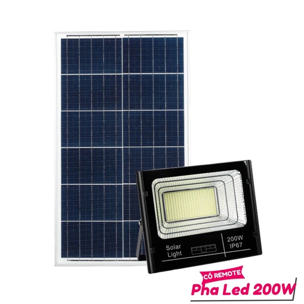 Đèn pha năng lượng mặt trời 200w QV