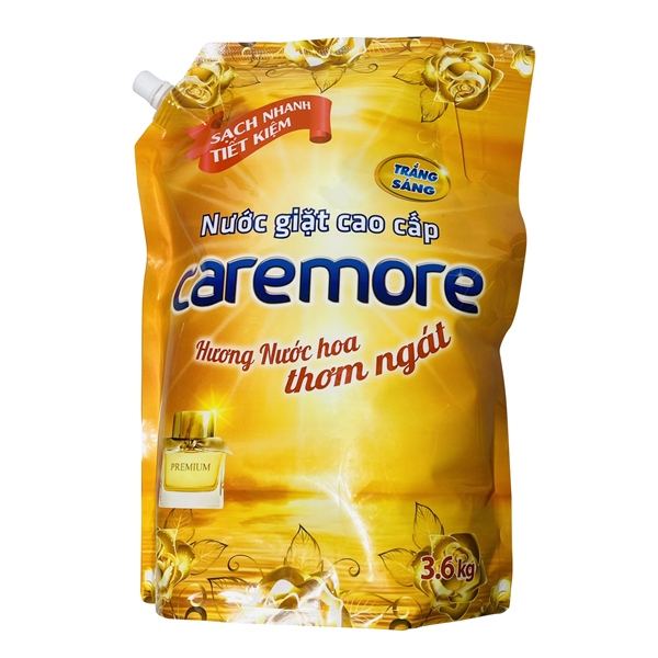 Nước giặt cao cấp Caremore hương nước hoa dạng túi 3,6 kg (4 túi/thùng)