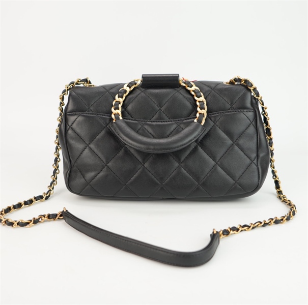 Túi Chanel đen quai xách tròn size 24 ++