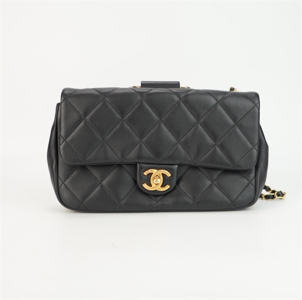 Túi Chanel đen quai xách tròn size 24 ++