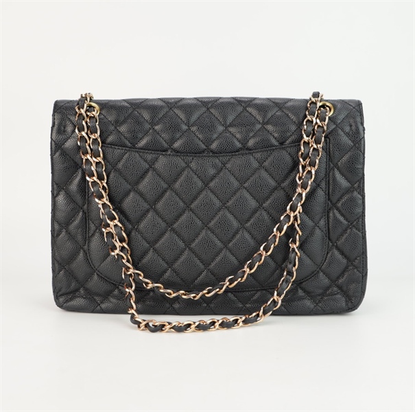 Túi Chanel nắp gập đen khóa vàng size 30 ++