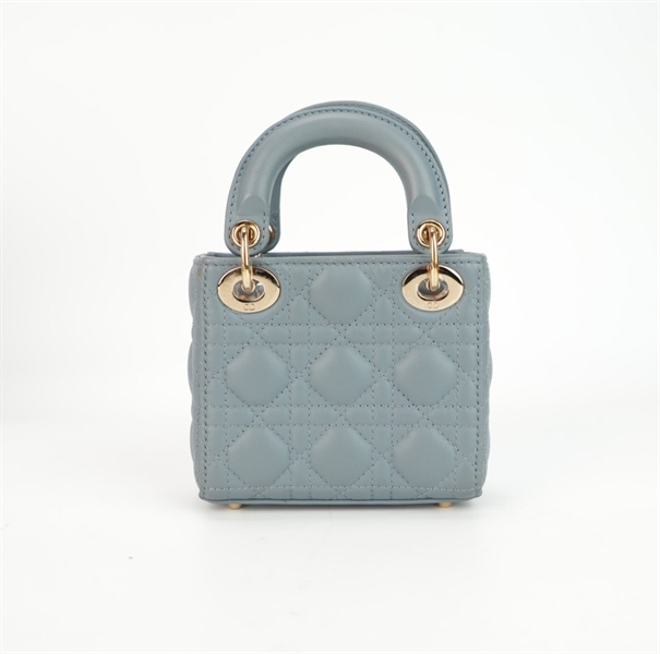 Túi Dior Lady micro màu xám KG+
