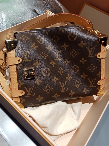 Túi trunk LV hoa nâu da mềm ++