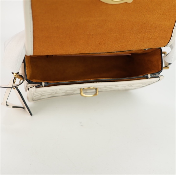 Túi Coach trắng xám 18cm +