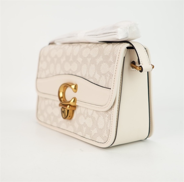 Túi Coach xám trắng 24cm +